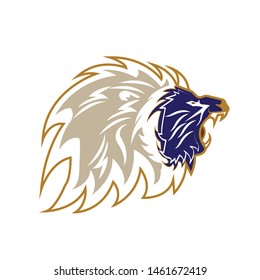 Roaring Lion Head Logo Vector Template Icon
