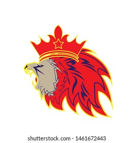 Roaring Lion Head Logo Vector Template Icon
