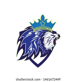 Roaring Lion Head Logo Vector Template Icon
