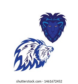 Roaring Lion Head Logo Vector Template Icon

