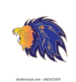 Roaring Lion Head Logo Vector Template Icon

