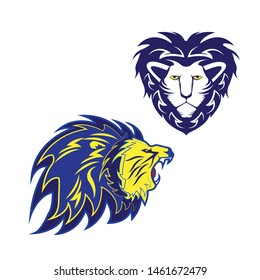 Roaring Lion Head Logo Vector Template Icon
