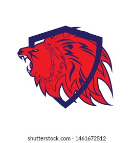 Roaring Lion Head Logo Vector Template Icon
