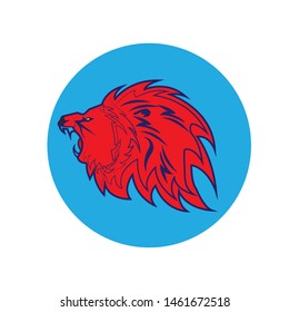 Roaring Lion Head Logo Vector Template Icon
