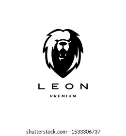 roaring lion head logo vector icon illustration