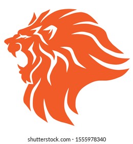 Roaring Lion Head Logo Vector Icon Design