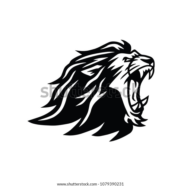 Roaring Lion Head Logo Vector Stock Vector (Royalty Free) 1079390231 ...