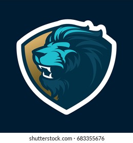 Roaring lion head mascot. Great for sports logos and team mascots. 