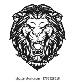 roaring lion head vector illustration