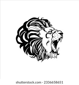 roaring lion mascot logo design