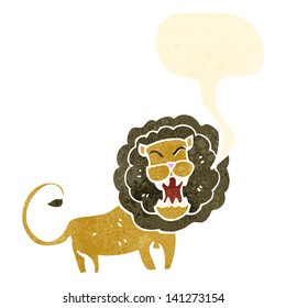 roaring lion retro cartoon