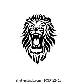 Roaring lion tattoo - isolated vector illustration