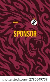 Roaring Lion Tribal Vector Pattern for Sublimation Sports Jersey Design
