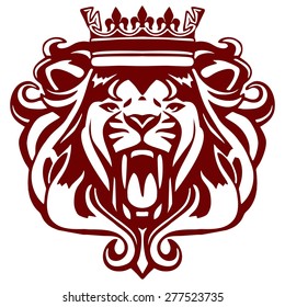 roaring lion wearing a crown