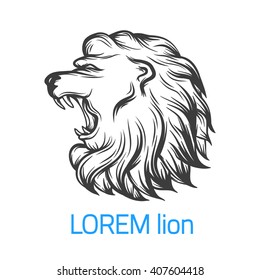 Roaring lion's head for your design.