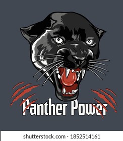 Roaring panther head illustrationPanther power.