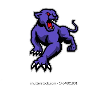 Roaring panther mascot illustration character