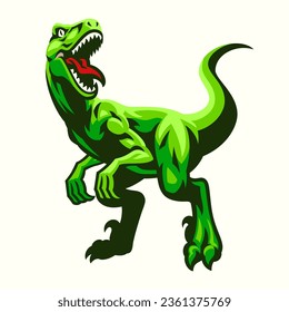 Roaring Raptor Mascot in sport logo style