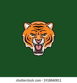 Roaring tiger face vector illustration for International Tiger Day on July 29. 