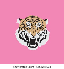 roaring tiger face vector illustrator