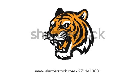 Roaring Tiger Head Embroidery Design Fierce Wild Animal Stitch Style Vector for Patches and Apparel
