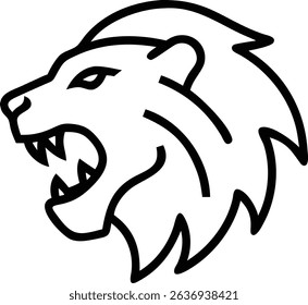 Roaring tiger head vector illustration isolated on white background