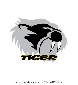 Roaring tiger logo design vector illustration