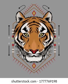 Roaring tiger logo design vector illustration