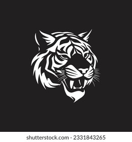 Roaring tiger logo design vector illustration