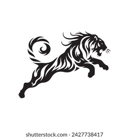 Roaring tiger logo design vector illustration