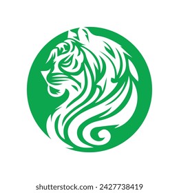 Roaring tiger logo design vector illustration