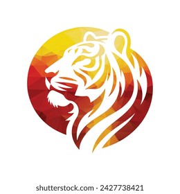 Roaring tiger logo design vector illustration