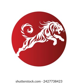 Roaring tiger logo design vector illustration