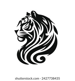 Roaring tiger logo design vector illustration