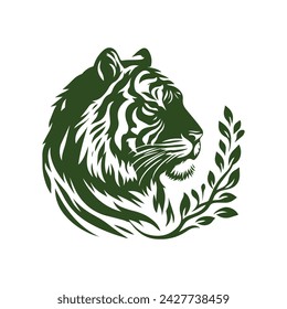 Roaring tiger logo design vector illustration
