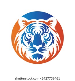 Roaring tiger logo design vector illustration