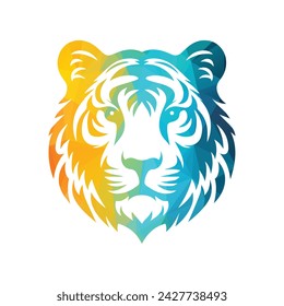 Roaring tiger logo design vector illustration