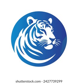 Roaring tiger logo design vector illustration