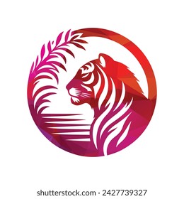 Roaring tiger logo design vector illustration