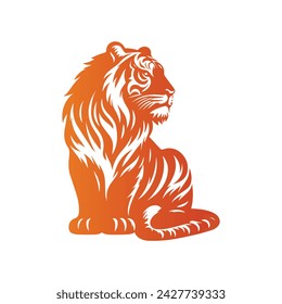 Roaring tiger logo design vector illustration