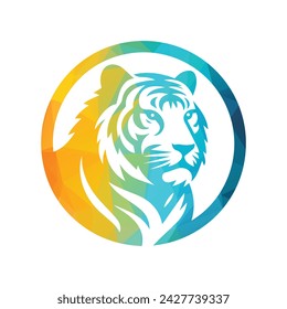 Roaring tiger logo design vector illustration