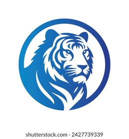 Roaring tiger logo design vector illustration