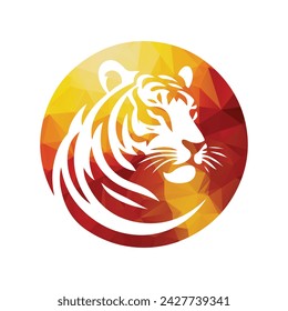 Roaring tiger logo design vector illustration