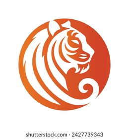 Roaring tiger logo design vector illustration