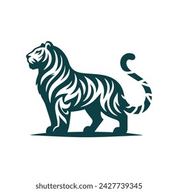 Roaring tiger logo design vector illustration