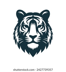 Roaring tiger logo design vector illustration
