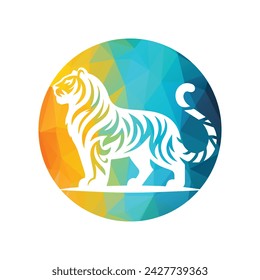 Roaring tiger logo design vector illustration