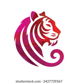 Roaring tiger logo design vector illustration