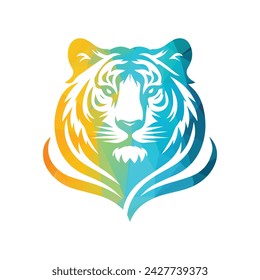 Roaring tiger logo design vector illustration