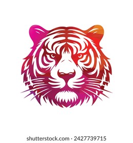 Roaring tiger logo design vector illustration